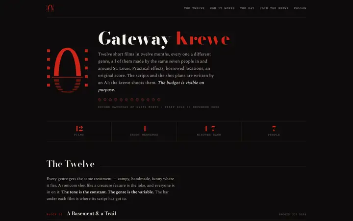 Homepage of Gateway Krewe