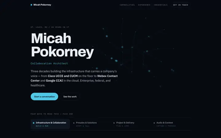 Homepage of Micah Pokorney